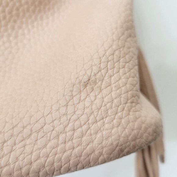 Expressions Pink Vegan Leather Boho Fringed Shoulder Bag - Picture 8 of 9